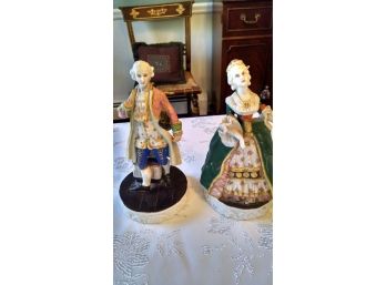 Collectible - Pair Of Porcelain Figurines - 'man/woman' - 8' - Pre-occupied Japan