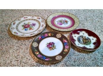 Lot Of 4 Vintage Decorative Serving Plates