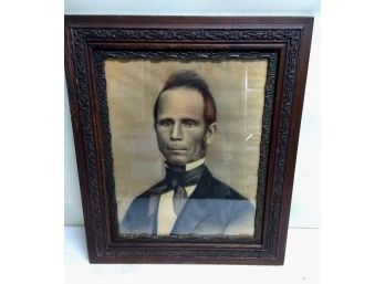 Early Antique Charcoal Handmade Portrait *Nice Frame**
