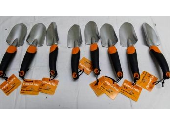 Eight Fiskars Planting & Potting Shovels - New