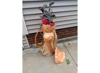 Vintage Mac Gregor Golf Bag With Golf Clubs