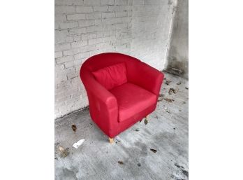 Red Cloth Side Lounge Chair
