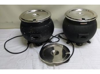 Two Commercial Soup Tureens With Extra Lid Tested - Working