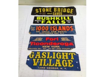 Vintage Lake George And New York Cardboard Signs