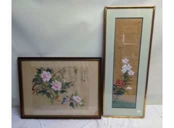 Two Floral Art Pieces