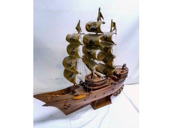 Large Wooden Pirate Ship Model