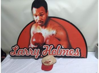 Autographed Larry Holmes Hat And Sign