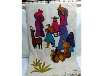 Signed Tapestry O. Fisch