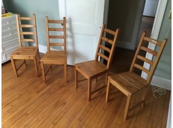 Set Of Four Ladder-Back Chairs