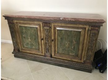 Handpainted Marble Top Console Table By Century Furniture