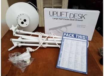Retractible Desk Drawer, Desk Lamp, And More - LIC