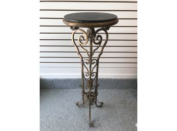 Wrought Iron Leather Top Pedestal