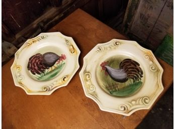 Imported Italian Rooster Plates - WSP