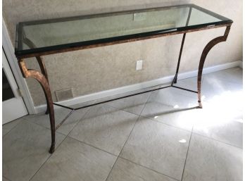 Art Deco Style Glass Top Console Table