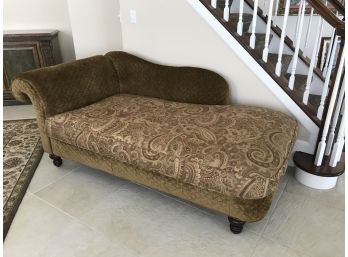 Tapestry And Velvet Chaise