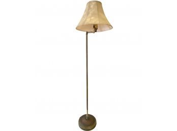 Vintage Adjustable Brass Floor Lamp With Fabric Shade 55'