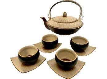 Nine Piece Vintage Studio Pottery Japanese Style Tea Set
