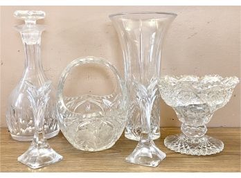 Six Pieces Of Vintage Cut Crystal