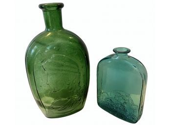 Two Vintage Glass Bottles 9'