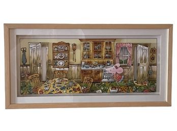 Whimsical 3D Art 'Kitchen Mouse' By Roger De Mutti 24' X 12'