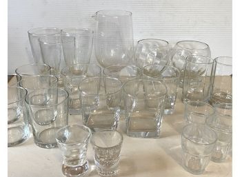 Twenty-Five Pieces Of Vintage Bar Glasses Glasses