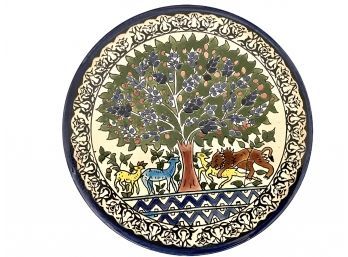 Vintage Studio Pottery Tree Of Life Plate 10.75'