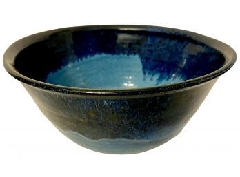 Joan Mallick Block Island Blue Pottery Bowl 9' X 4'