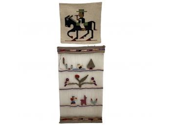 Two Vintage Hand Made Wall Hangings From South America