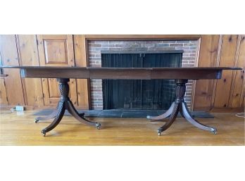 Antique Mahogany Double Pedestal Dining Room Table