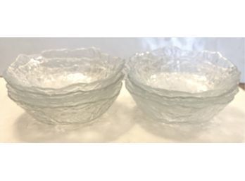 Eight Vintage Cristal D'Arques-Durand Mallory Clear Glass Bowls