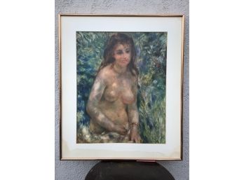 Renoir Print, The Female Nude In The Sun, 19 X 22 (missing Glass)