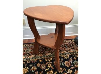 Heart Shaped Pine Side Table