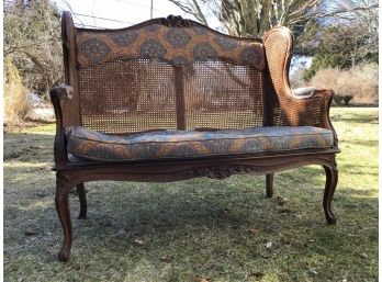 French Caned Wingback Settee - 51W