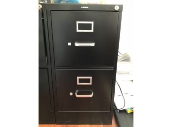 Two Drawer Hon Black Filing Cabinet