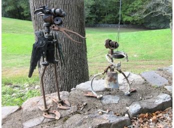 Two Outsider Art Sculptures Made Of Old Tools
