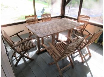 Vintage Teak Dining Set Of Table And Six Chairs