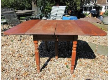 Antique Oak Drop Leaf Dining Table