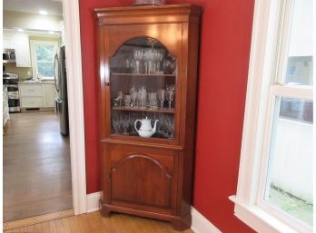 Antique Style Glass Front Corner Cabinet