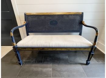 A Fabulous Vintage Hand Painted Double Caned Settee