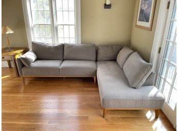 Light Gray Mid Century Style 2- Piece Sectional