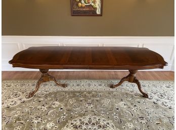 Chippendale Style Ball & Claw Extendable Double Pedestal Dining Table