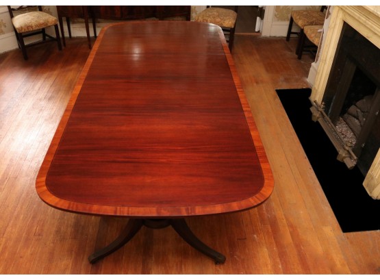 Baker Furniture Mahogany Double Pedestal Dining Table