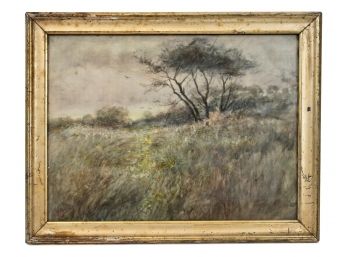 George Brickman (American, 19th Century) Signed Landscape Watercolor Painting