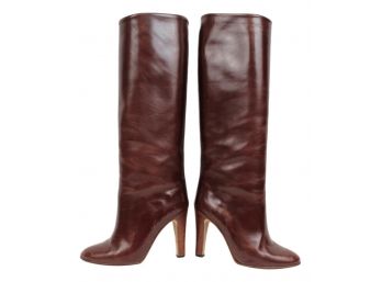 Italian Chocolate Leather Boots Size 35 1/2 (US 5)
