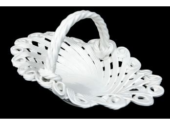 F.L. Orgia Italian White Porcelain Basket Dish