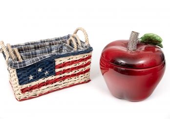 Americana Nesting Baskets & Apple Cookie Jar