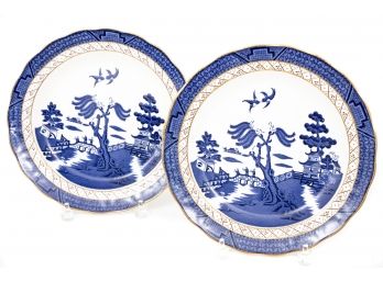Pair Of 1981 Royal Doulton 11' Plate Booths Real Old Willow Plates