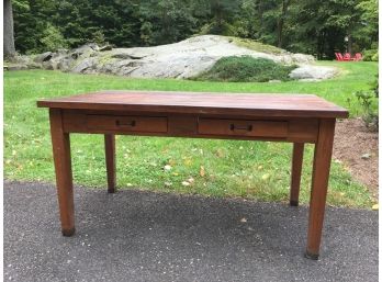 Rustic Hardwood Two Drawer Table