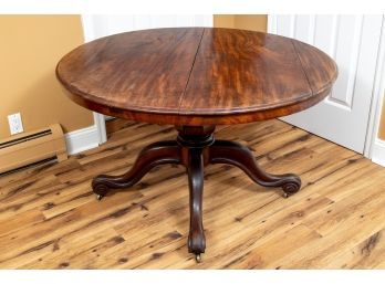 English Recency Style Pedestal Table With Leaf