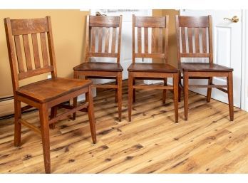 Four Traditional Hardwood Dining Chairs